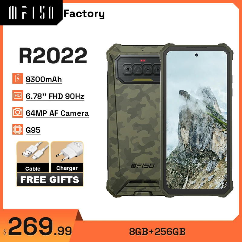 IIIF150 R2022 8GB+128GB 6.78'' FHD+ 90Hz Rugged Smartphone IP68 Waterproof 64MP+20MP Night Vision 8300mAh NFC Mobile P