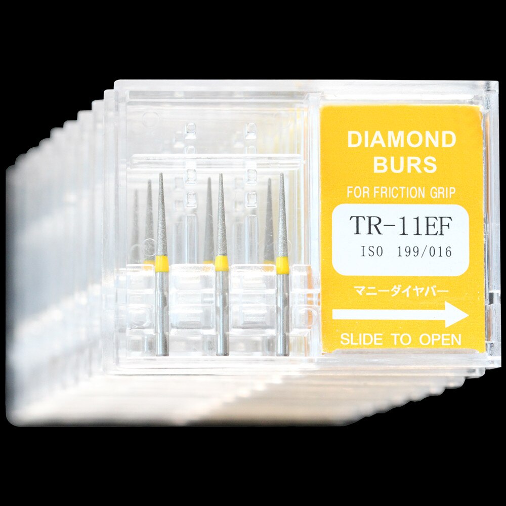 10Packs Dental Diamond Burs TR-11EF/TR-26EF TR Means Taper Round End Polisher Drill Tools FG 1.6mm High Speed Handpiece DIA-BURS