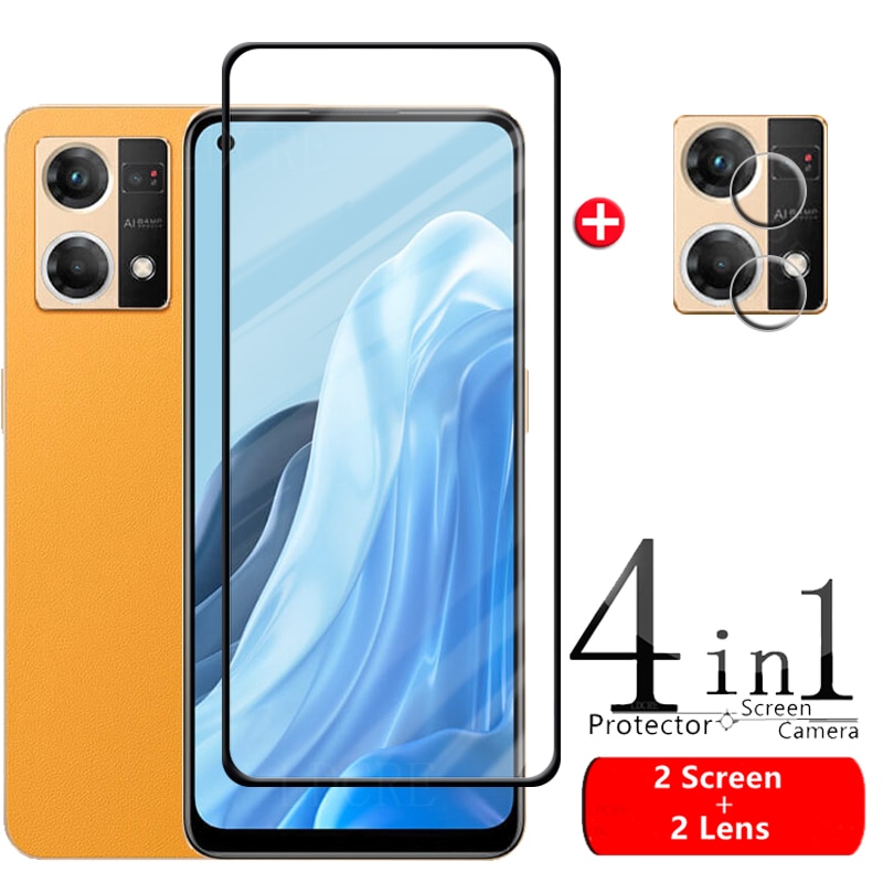 Full Cover Glass For OPPO Reno 7 Glass For OPPO Reno 7 Tempered Glass 9H HD Screen Protector For OPPO Reno 7 Reno7 4G Lens Glass