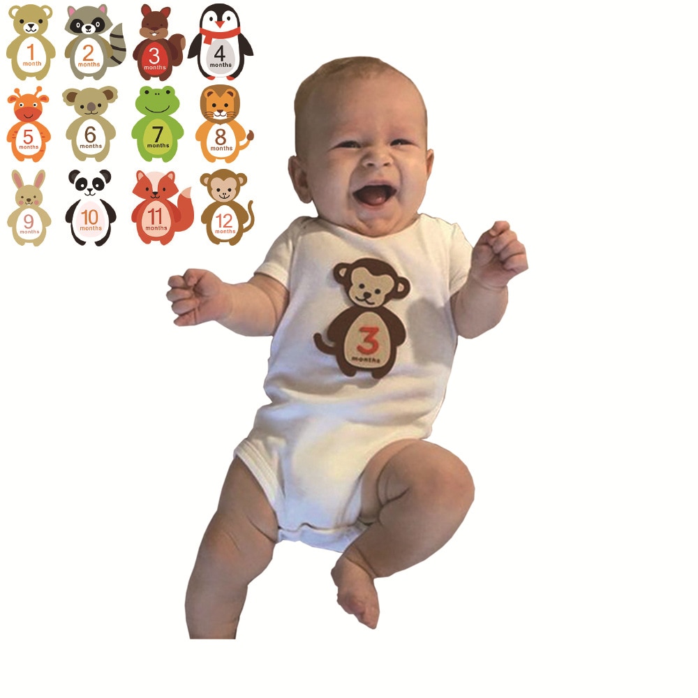 12 pcs/set of baby pregnancy month stickers newborn growth photo photography props photo accessories gift