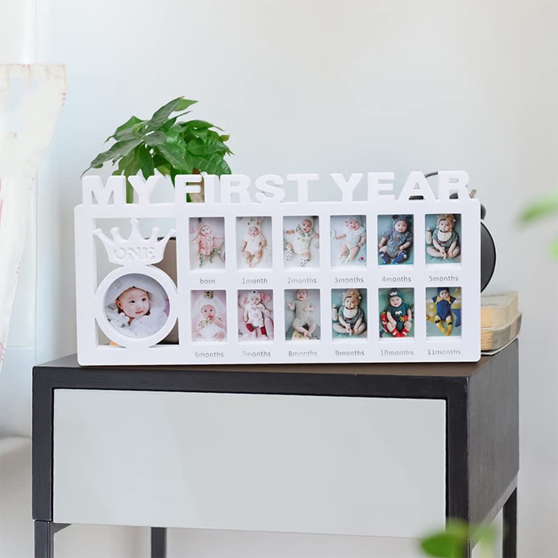1PC Infant First Year Picture Frame 12 Month Baby Milestone Photo Frame "My First Year" Pictures Display Growing Memor