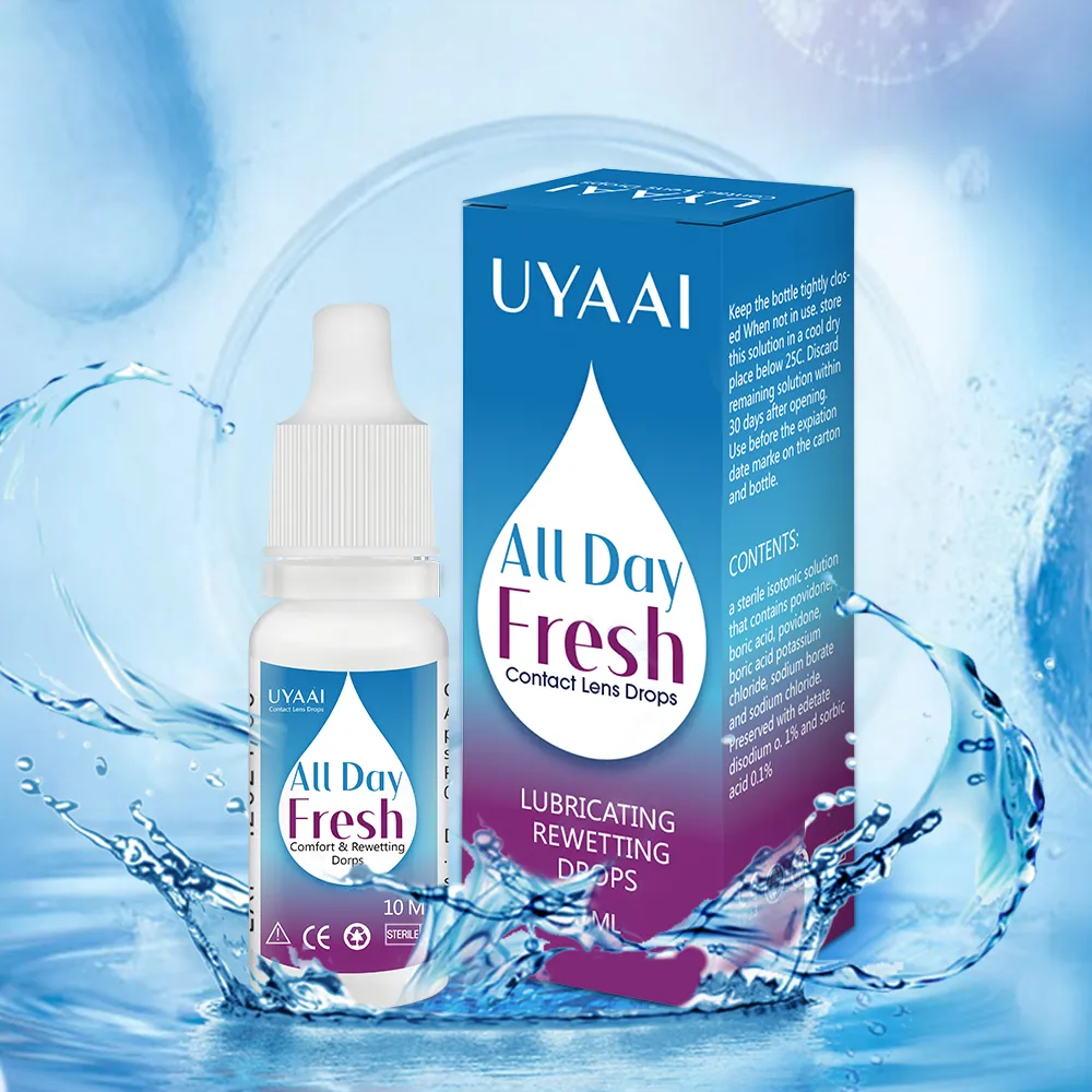 UYAAI 10ml Eye Drops Contact Lens Solution Liquid Nursing for Eyes Pupil Cleaning Health Care