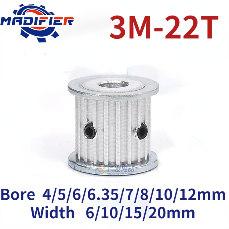 AF type 22 Teeth 3M Timing Pulley Bore 4/5/6/6.35/7/8/10/12mm for 6/10/15/20mm Width belt used in linear pulley
