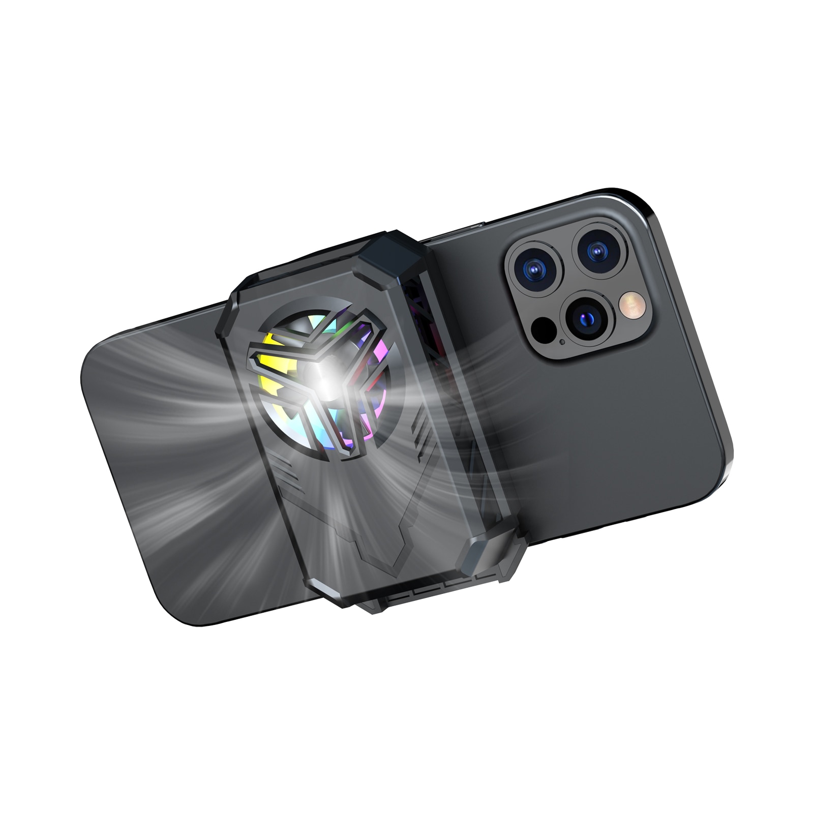 Phone Fan RGB Gaming Semi-Conductor Cellphone Radiator Type C Semiconductor Heatsink With RGB Light For 67-88mm Width Smartphone