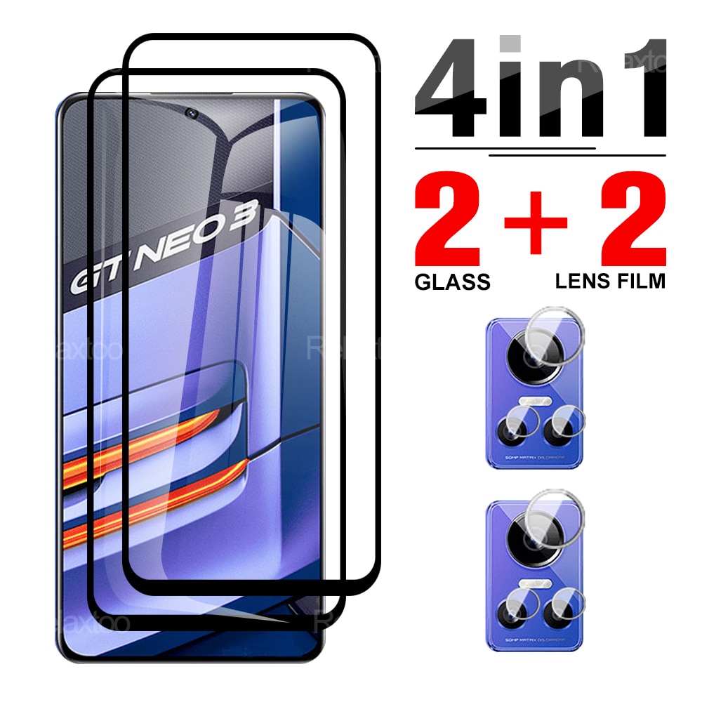 4in1 tempered glass screen protector for Oppo Realme GT Neo3 Neo2 5G glass for Oppo Realme GT master 9H camera lens film screen