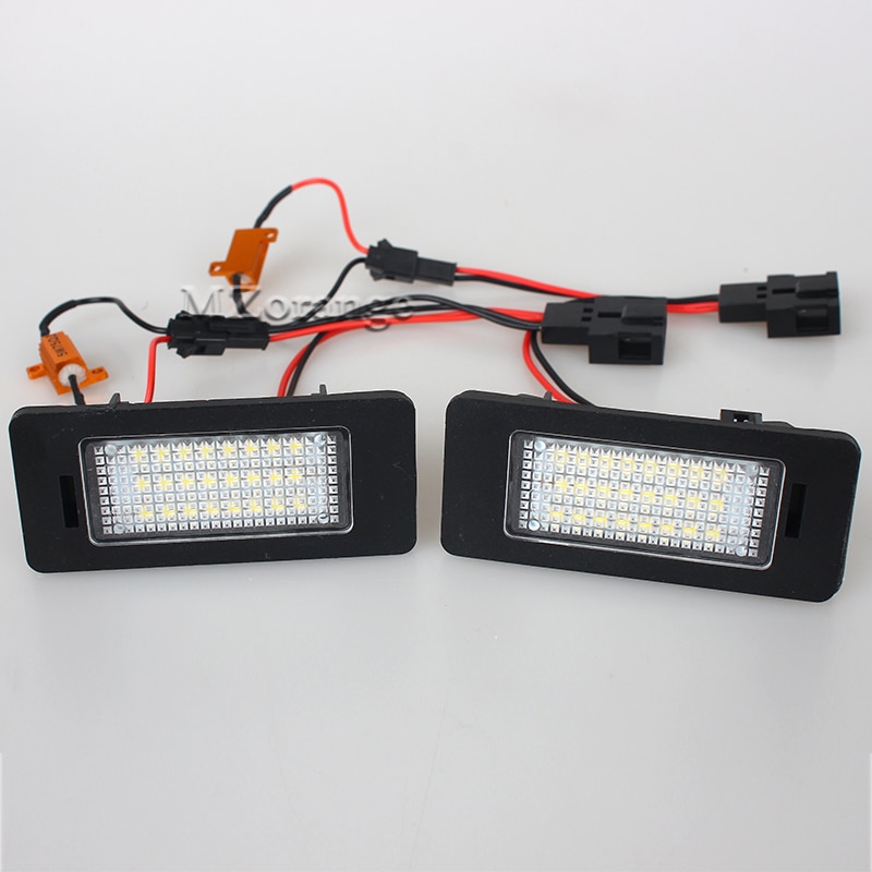 2PCS LED Number License Plate Light For SKODA /For Rapid /For Yeti /For Octavia 3 /For Superb B6 /For Fabia No Error 24SMD
