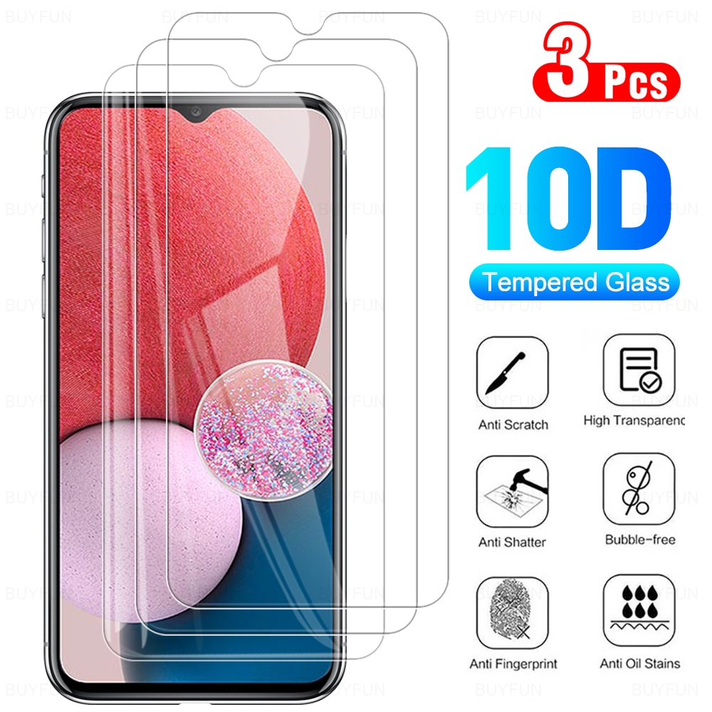 3PCS HD Clear Screen Protector For Samsung Galaxy A13 5g Full Cover Tempered Glass On Galaxy A12 M12 Anti-Scratch Film Protector