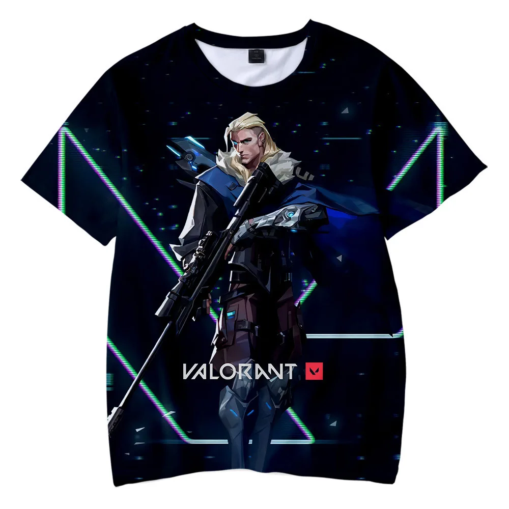 Hot Game Valorant 3D Print T Shirt Women Men Boys Girls Kids Summer O-neck Short Sleeve Funny Tshirt Graphic Tees Streetwear