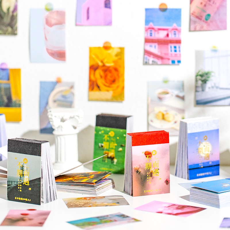 Journamm 60pcs/pack Ins Washi Stickers Mini Book Decor Junk Journal DIY Scrapbooking Collage Photo Album Aesthetics Stickers