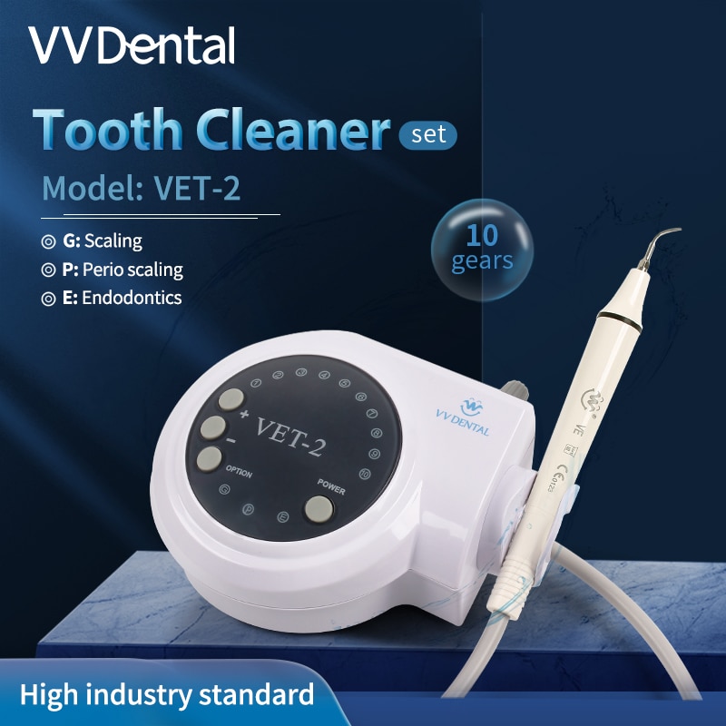 VVDental Ultrasonic Dental Scaler Oral Cleaning Dental Calculus Smoke Stains Scaler Teeth Perio Scaling With Handpiece Tip VET-2