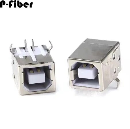 20pcs All copper USB-B socket BF90 degree bent foot bent needle square port D-port printer USB port data port