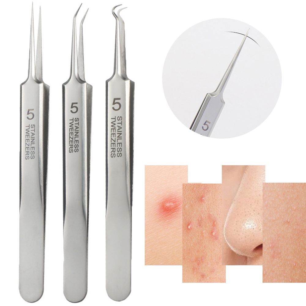 Stainless Steel Ultra-fine Cell Pimples Blackhead Clip Tweezers Beauty Salon Special Scraping Closing Artifact Acne Needle Tool