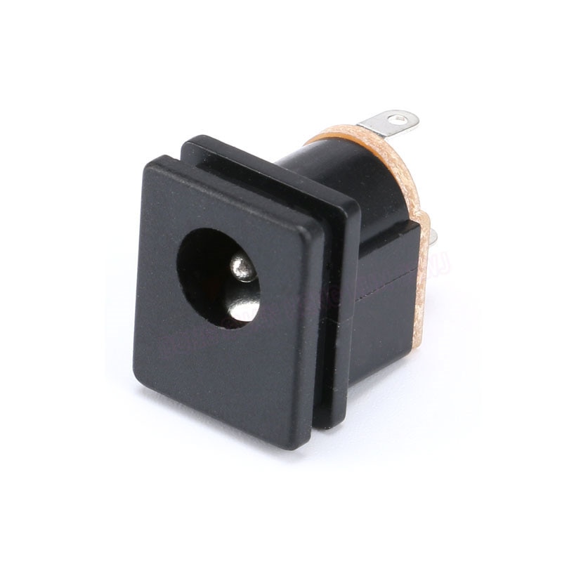 1 Pcs DC-015 5.5-2.1 Power Socket 180 Degree Feet Power Socket Square Panel Mounting