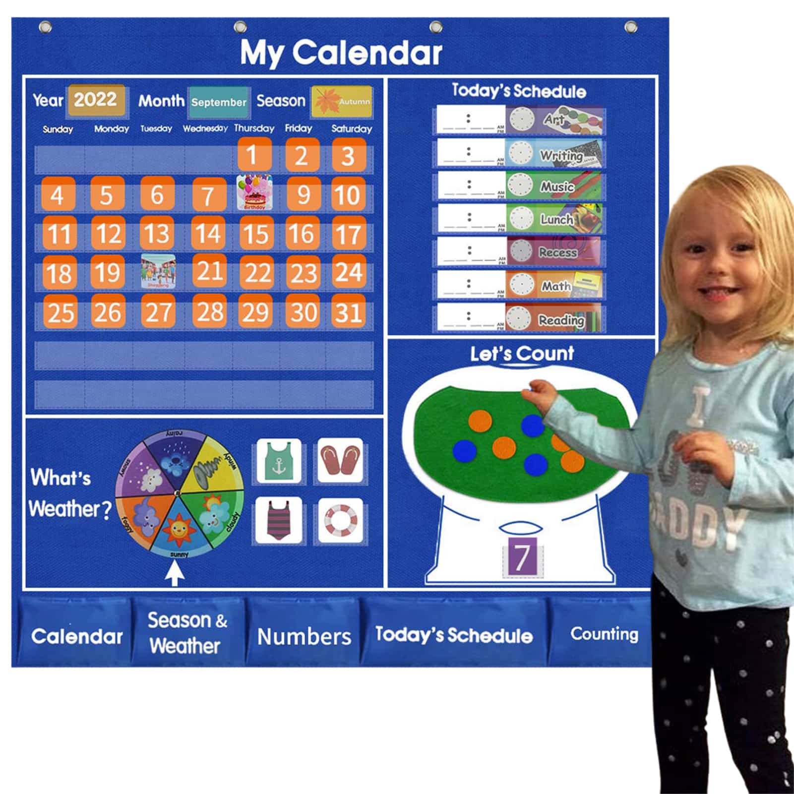 Classroom Calendar Classroom Calendar Preschool Calendar for Kids Toddler Calendar Calendar for Kids Days of the Week Chart for