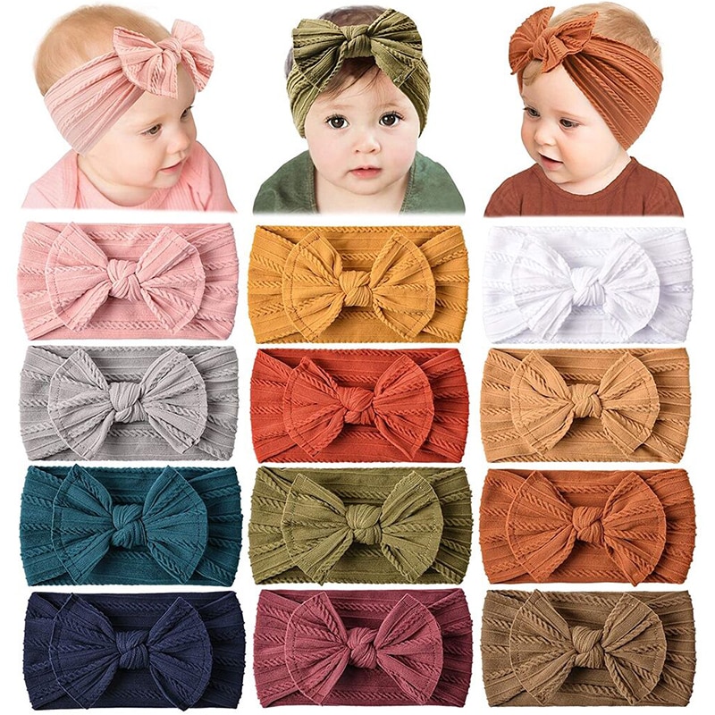 New Sweet Princess Baby Girl Headband Soft Elastic Bowknot Kids Hair Band Headwrap Bowknot Infant Turban Baby Hair Accessories