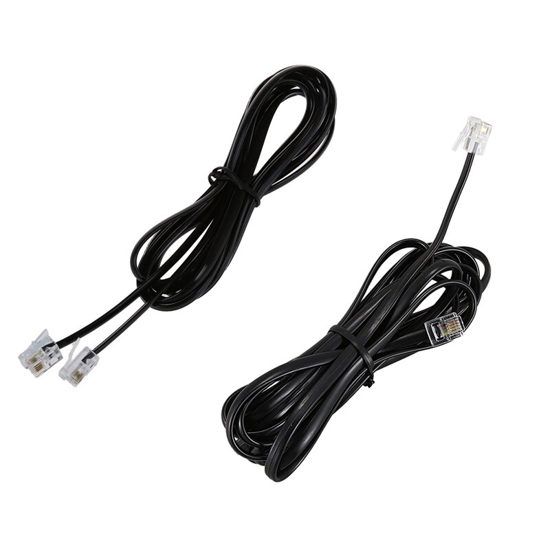 2 Pcs RJ11 6P4C Telephone Cable Cord ADSL Modem,3 Meters & 2 Meters