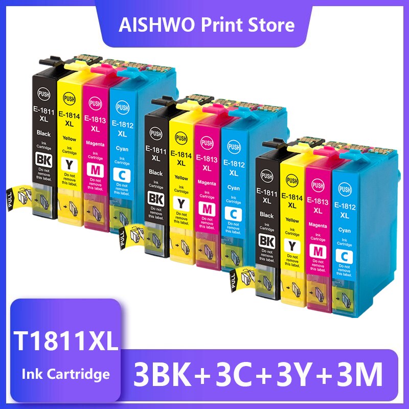 Compatible Ink Cartridges For EPSON 18XL T1811 T1814 XP312 XP205 XP225 XP212 XP215 XP302 XP412 XP402 XP415 Printer