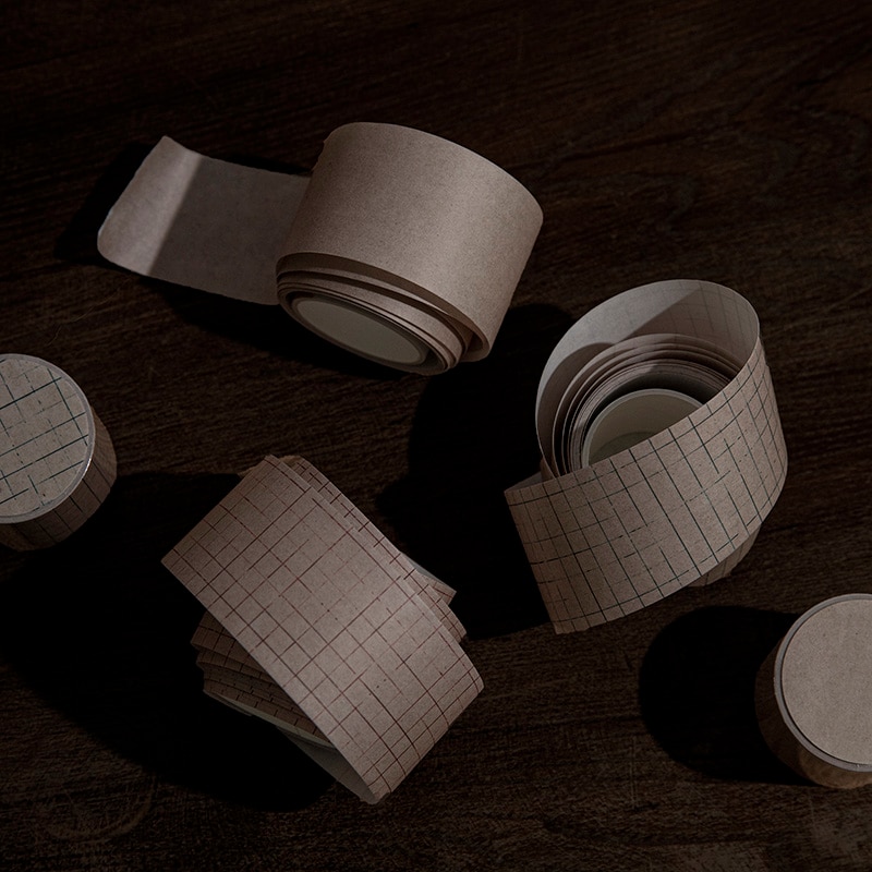 MOHAMM 1 Roll Vintage Kraft Paper Masking Tape for Scrapbook Basis Decorative Material DIY Crafts Journal Planners