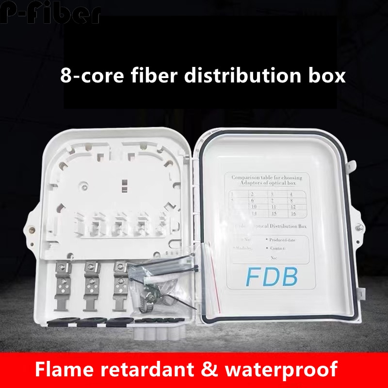 8-core fiber distribution box ABS 200*220*50mm 200*250*50mm FDB Foreign trade 8 ports optical fiber enclosure box FTTH