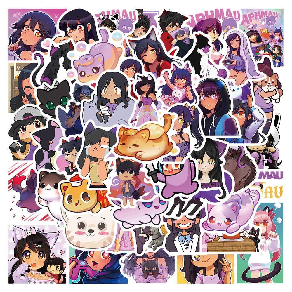 10/50Pcs Anime Aphmau Stickers Funny Game Graffiti Decals for Laptop Water Bottle Luggage Skateboard Guitar Helmet Kids Toys