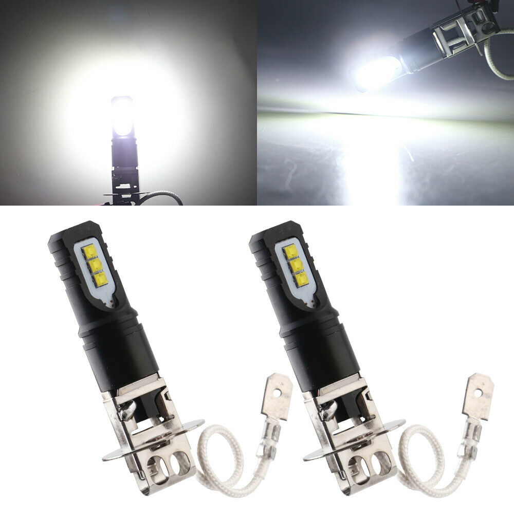 2x H3 160W 6000K 6000LM Super Bright White DRL LED Headlight Bulb Kit High Beam 2525 Chips Fog Lamp Driving Light For Auto 12v