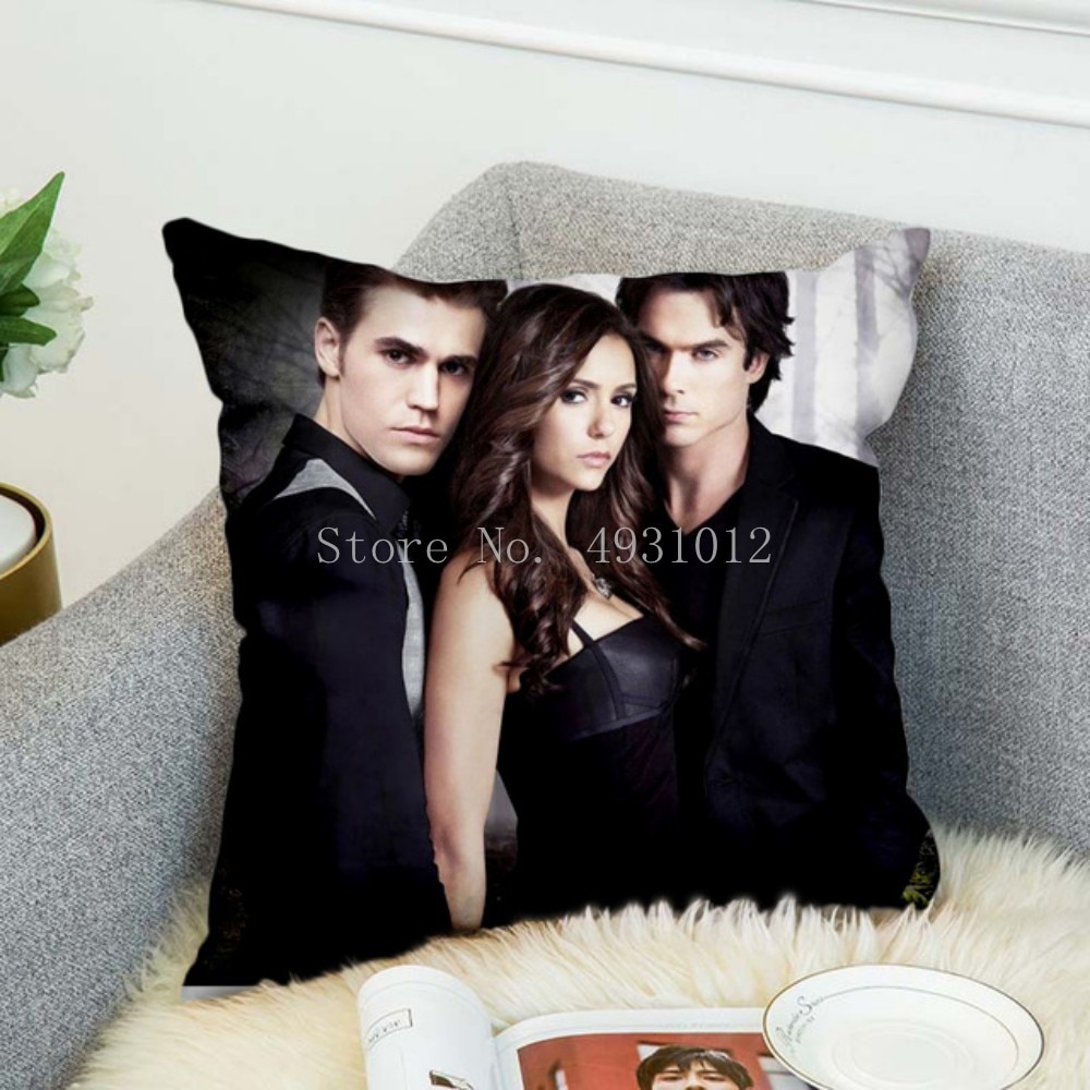 The Vampire Diaries Pillowcase Polyester Home Decor Pillowcase Hugging Pillowcase Car Sofa Cushion Cover 45x45cm