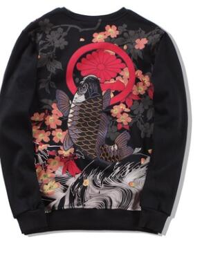 2023HOT ZNG Cherry blossom men's clothing popular logo sport leisure coat embroidery carp autumn and winter thin