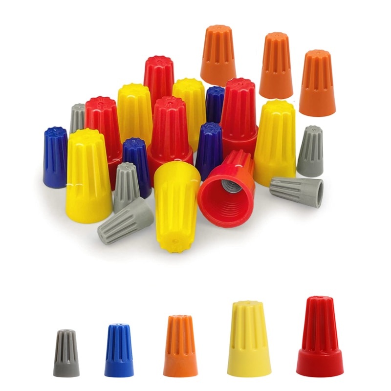 25/50/80pcs Quick Wire Connector Colorful Electrical Insulated Crimp Twist Terminal 0.2-10mm Nut Spring End Cap Connection