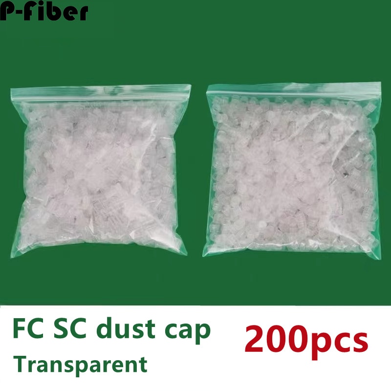 200pcs FC SC dust cap transparent for fiber optic flange adpater SC dust plug coupler P-fiber