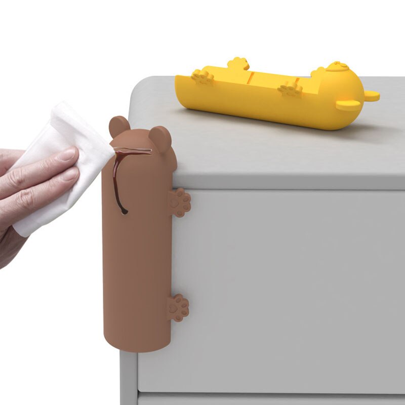2023 New Silicone Anti-collision Cartoon Bear Can Be Cut for Table Corner Protector Protection Safety From Children Baby Child
