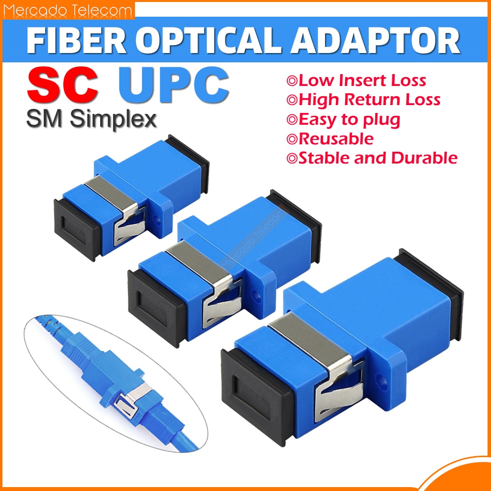 50-400Pcs SC UPC Fiber Optic Adapter singlemode simplex SC UPC connector fiber optic Attenuator SC Fiber flange Free shipping