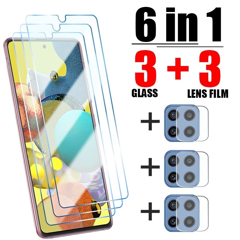 6in1 Tempered Glass For Samsung A72 A71 A70 A52 S A51 A50 A42 A41 A40 A32 A31 A30S A23 Glass on Galaxy A22 A21S A13 A12 A11 A03