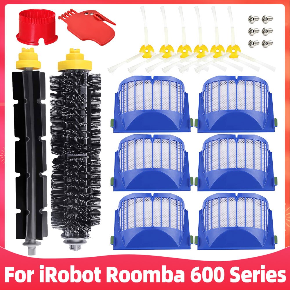 For IRobot Roomba 600 Series 692 690 680 660 651 650 620 618 610 620 625 671 695 564 Robot Vacuum Main Side Brush Hepa Filter