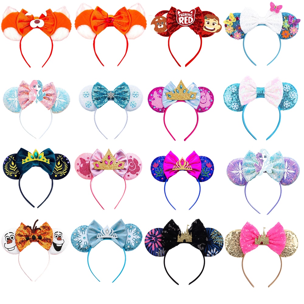 New Disney Encanto Mouse Ears Headband Girls Hair Bow Frozen Cosplay Kids Festival Hair Accessory Isabela Mirabel Party Headwear