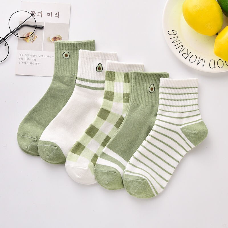 5 Pairs/Lot Summer Short Women Socks Low Tube Cool Socks Set Cute Print Ankle Foot Cover Fashion New Kawaii Sock New 2022