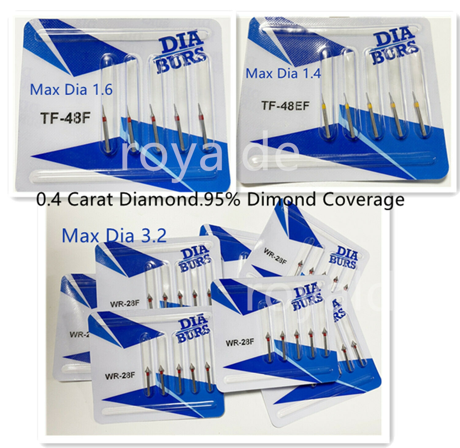 5Pcs Dental Polish Bur Enamel Reduction Diamond Interproximal Stripping Bur IPR 95% TF-48F TF-48EF WR-28F
