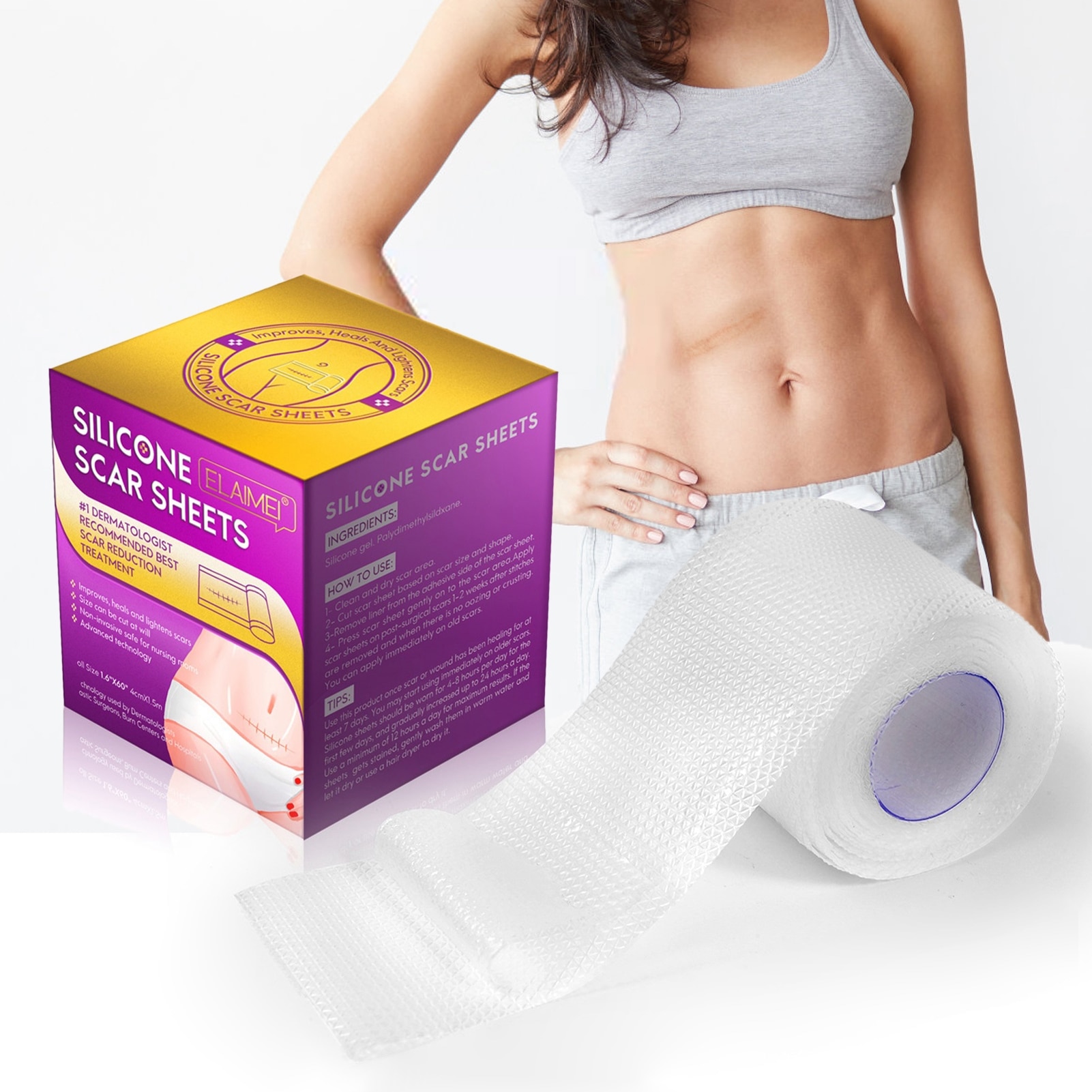 New Scar Removal Patch Self-Adhesive Silicone Gel Tape Removal Scar Tape Therapy Patch For Acne Trauma Burn Scar Skin Repair