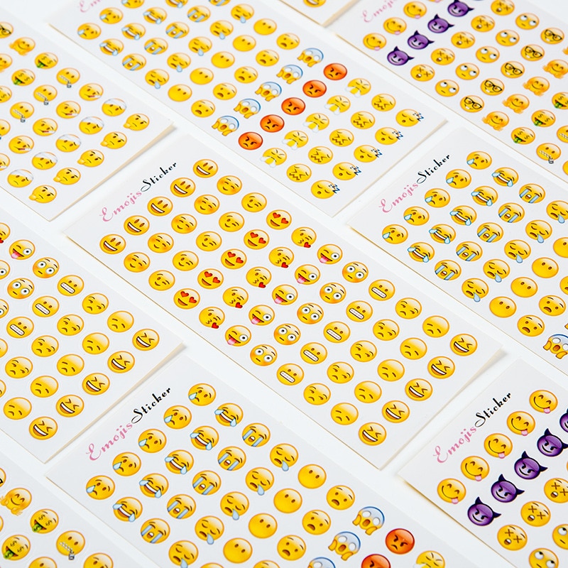12 Sheets Emoticon Sticker Smiley Face Sticker for Kids Kawaii Sticker Labels Happy Smile Face Sticker Gift
