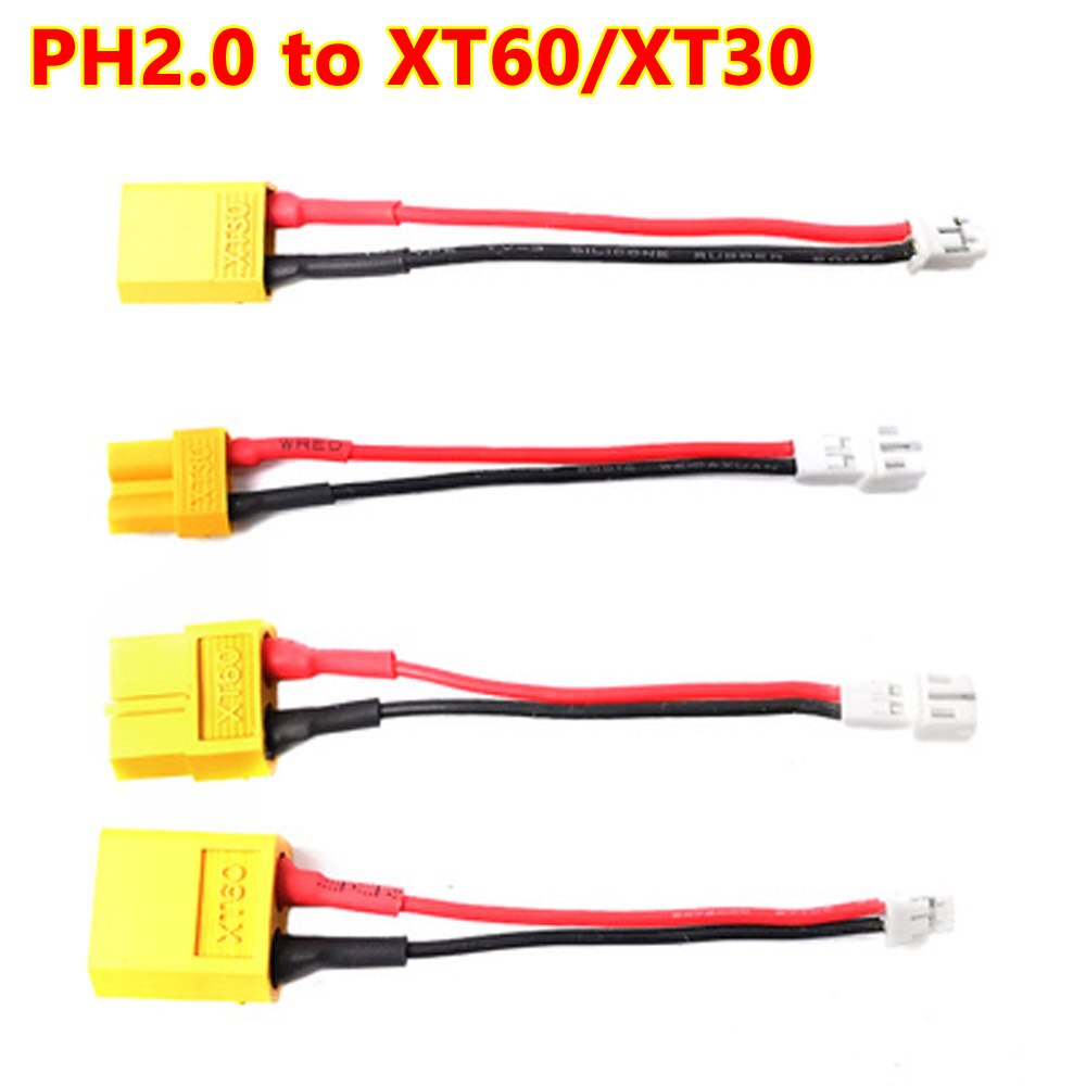 PH2.0 to XT60 XT30 Connector Male/Female Cable PH2.0-M XT60-F XT30-F Extension 14AWG Silicone Wire for RC Battery Motor drone