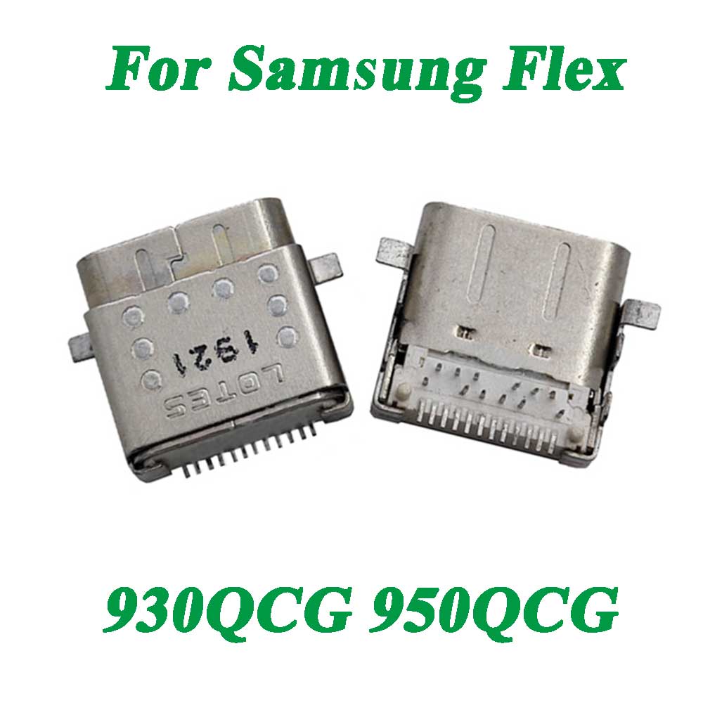 2Pcs For Samsung Flex 930QCG / 950QCG Type-c USB Jack Socket Charging Port Connector Base Plug
