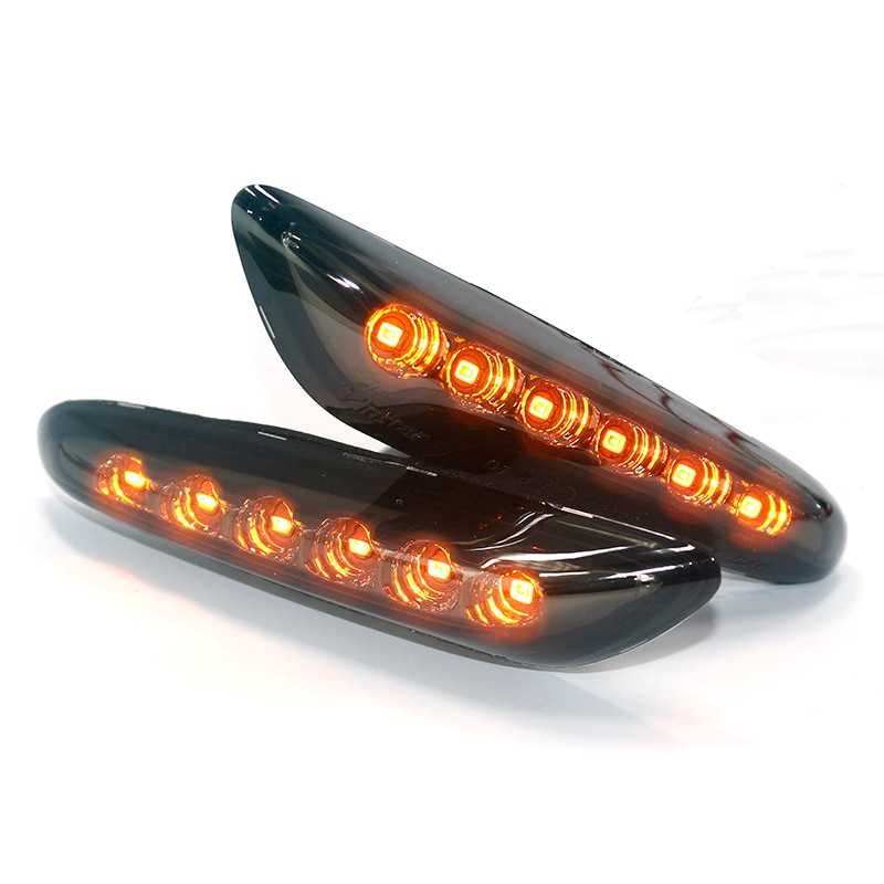 For BMW 3 Series E90 E91 E92 E93 Smoked Lens 6-SMD LED Side Repeator Blinker Marker Turn Signal Light Stylish Car Accessories