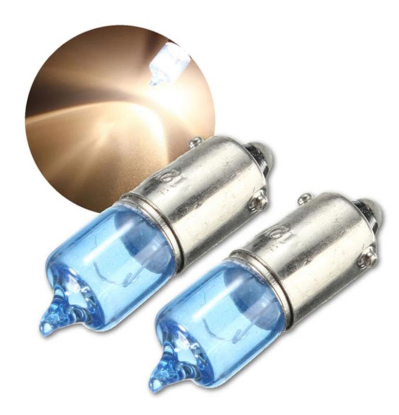 2pcs H6W BAX9S 6W White Car Side Marker Parking Lamp 12V 5000K
