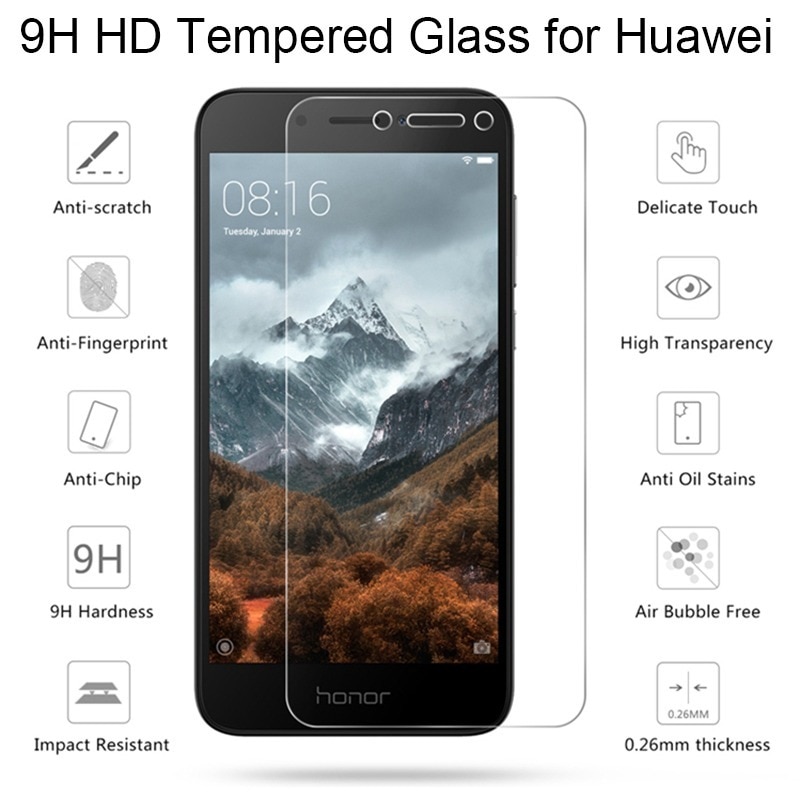 Tempered Glass for Huawei Honor 7 8 Lite Pro Honor Glass Smartphone Screen Protecor Phone Glass For Honor 9 10 20 Lite Pro