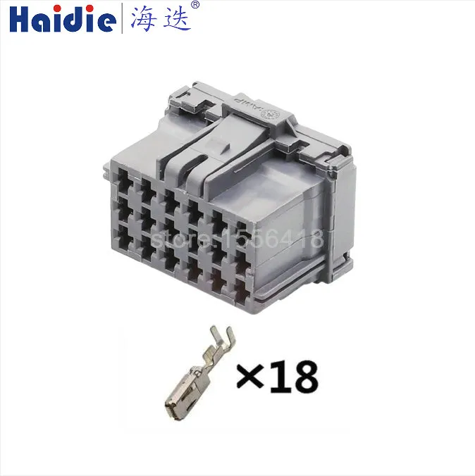 1-50 sets 18 Pin male female Connector Automotive Plug Unsealed Electric Harness Socket 8-968974-1 1-967629-1 With Terminals