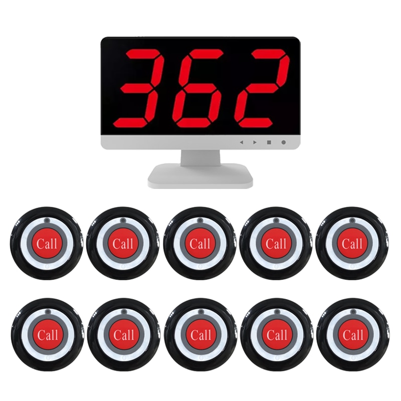 JIANTAO JT-362+F1B Desktop Wireless Calling System With Voice Broadcast 3 Digit Led Display For Food Truck Restaurant Hookah
