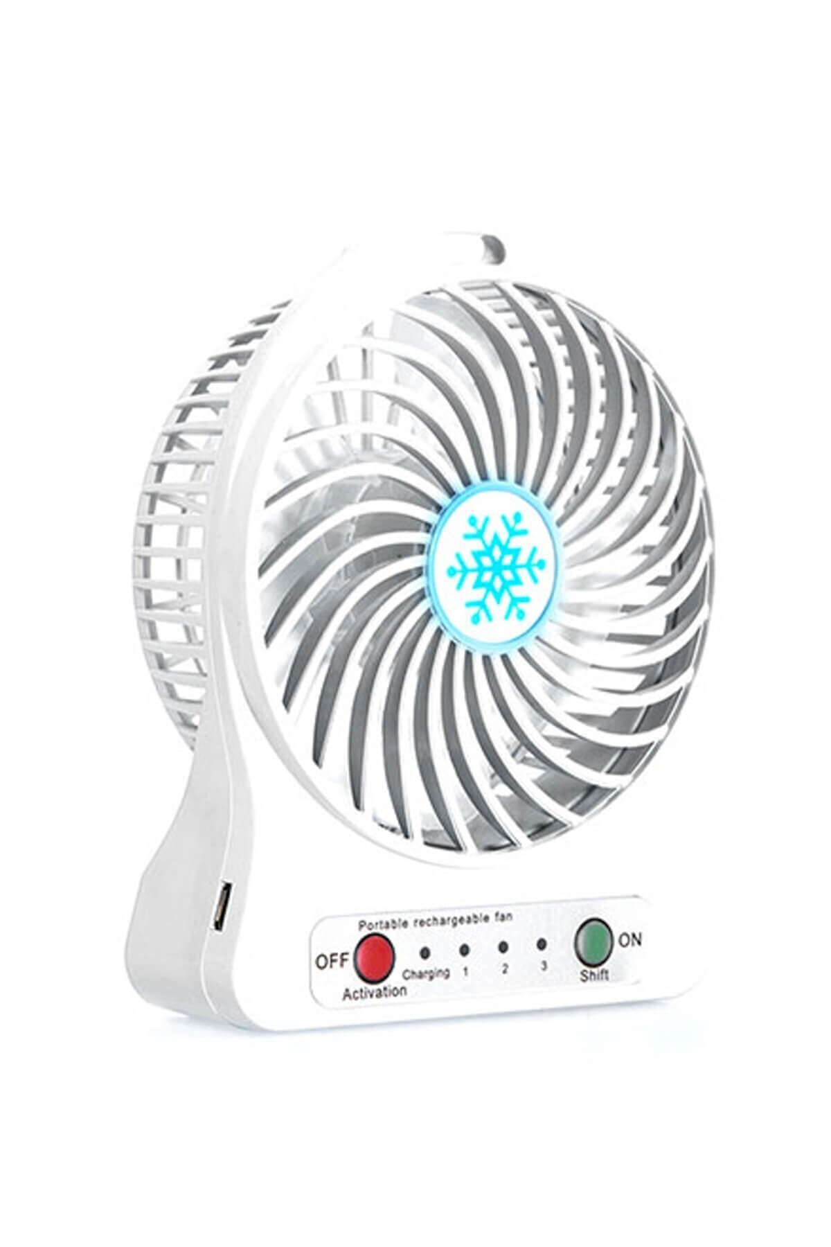 P rechargeable Mini Fan table top 3 stage Usb Mini Fan white/p