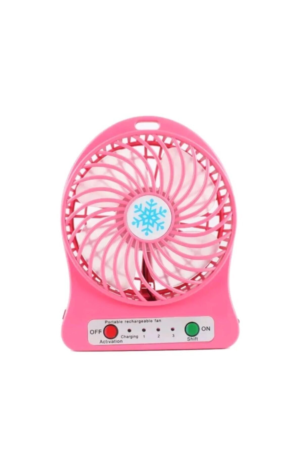 P 3 stage rechargeable table top Usb Mini portable Fan pink/p