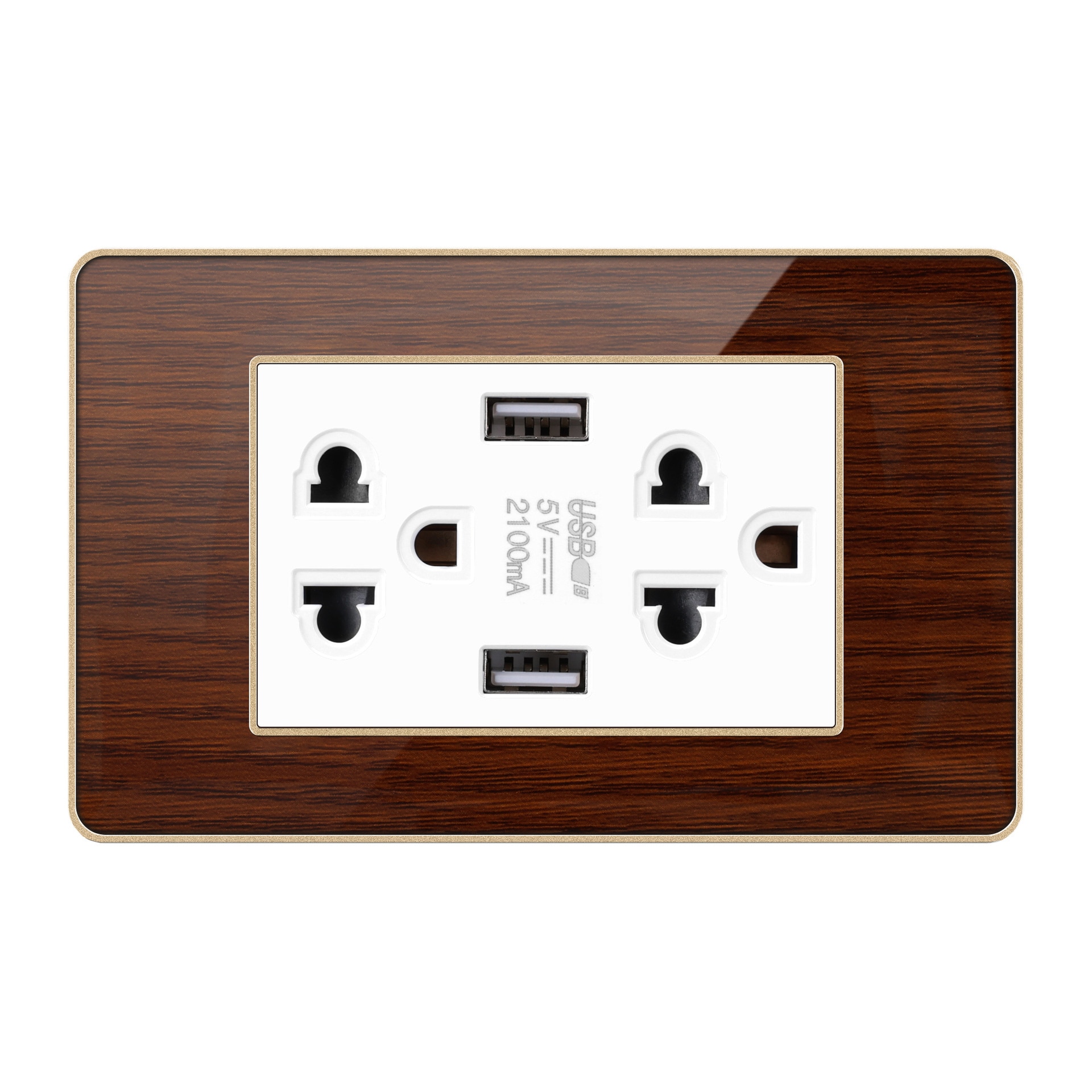 118 type tempered glass socket with USB US Mexico standard switch socket 3 hole
