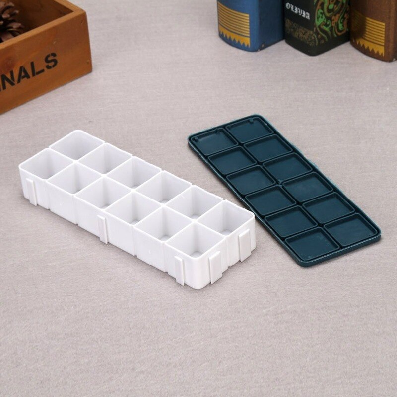 12Grid Folding Watercolor Palette Watercolor Paint Tray Box Renovate Cover Pigment Box Painting Tool Artistic Supplies