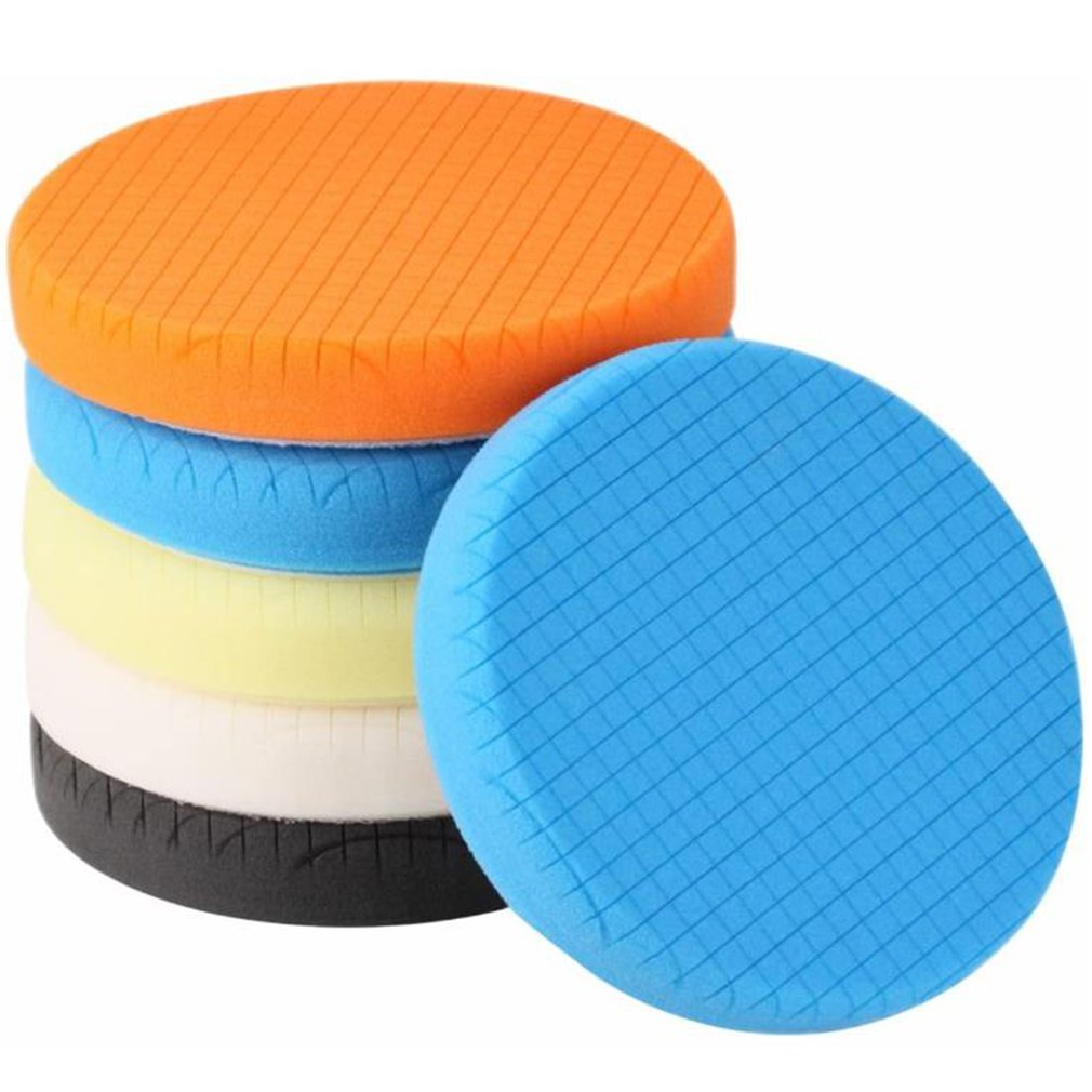 5pcs Car Polishing Disc 6 Inch Self-Adhesive Buffing Waxing Sponge Wool Wheel Polishing Pad For Car Polisher Drill Adapter